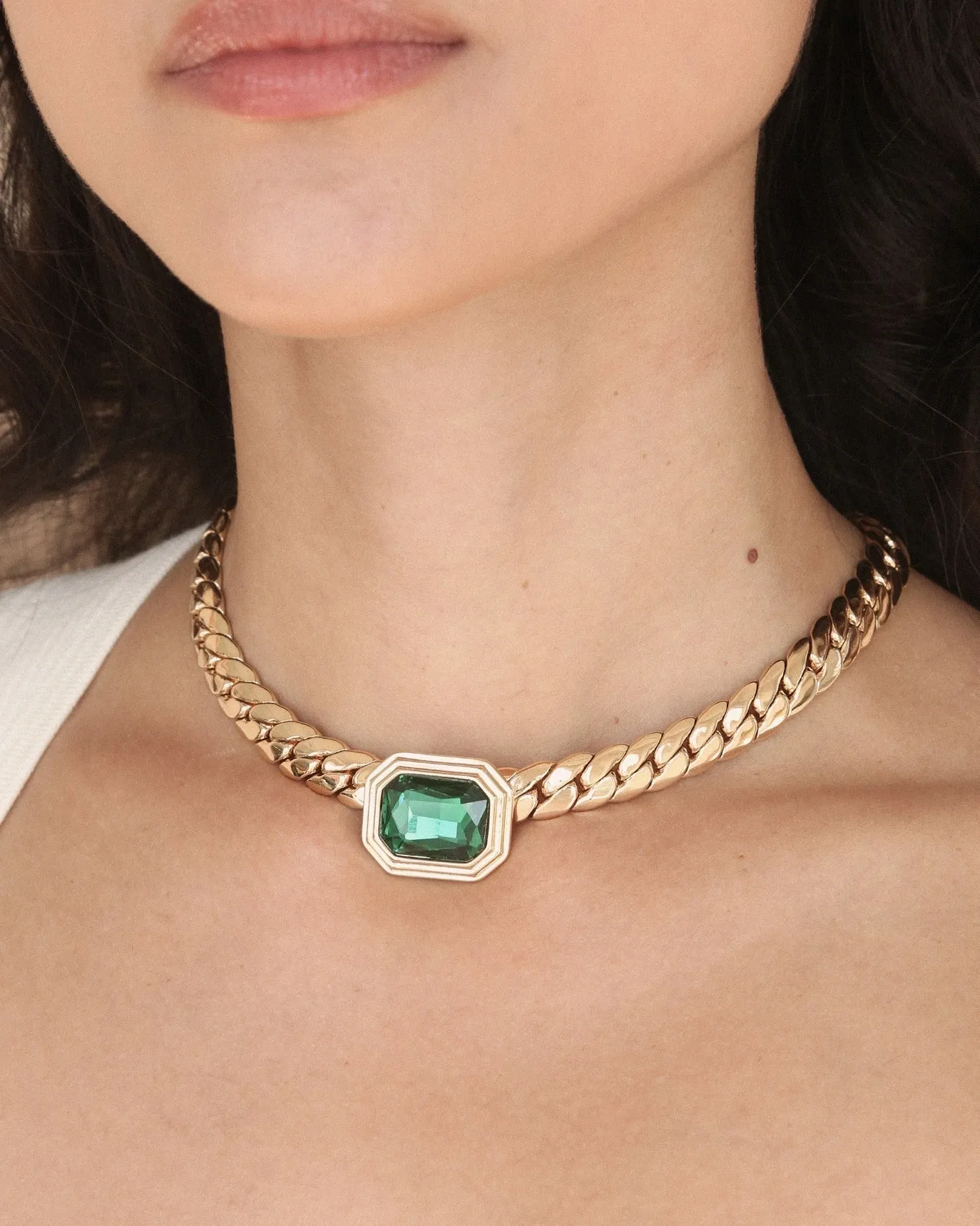 Emerald Deco Necklace sold by Boston Proper product image thumbnail 4