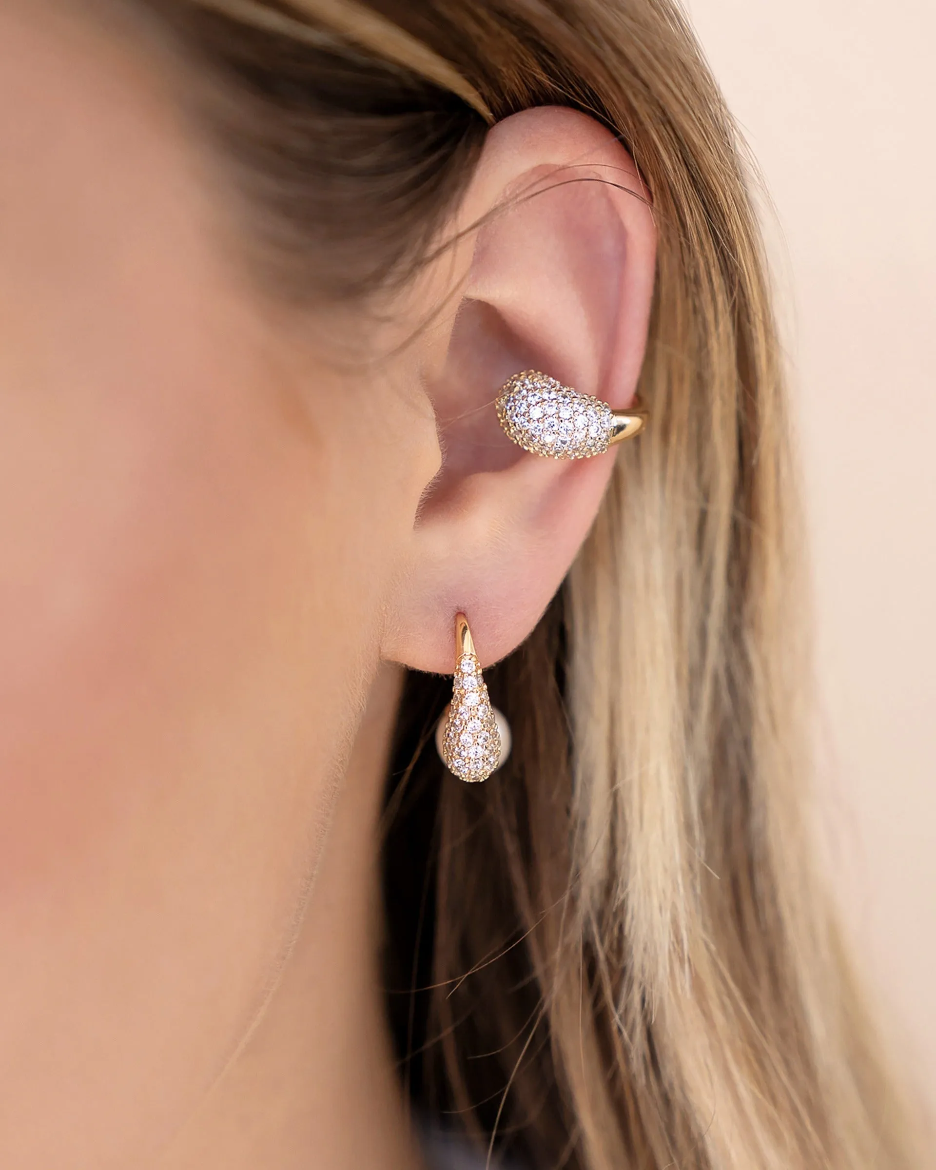 Hooked Pavé and Pearl Earrings sold by Boston Proper product image thumbnail 4