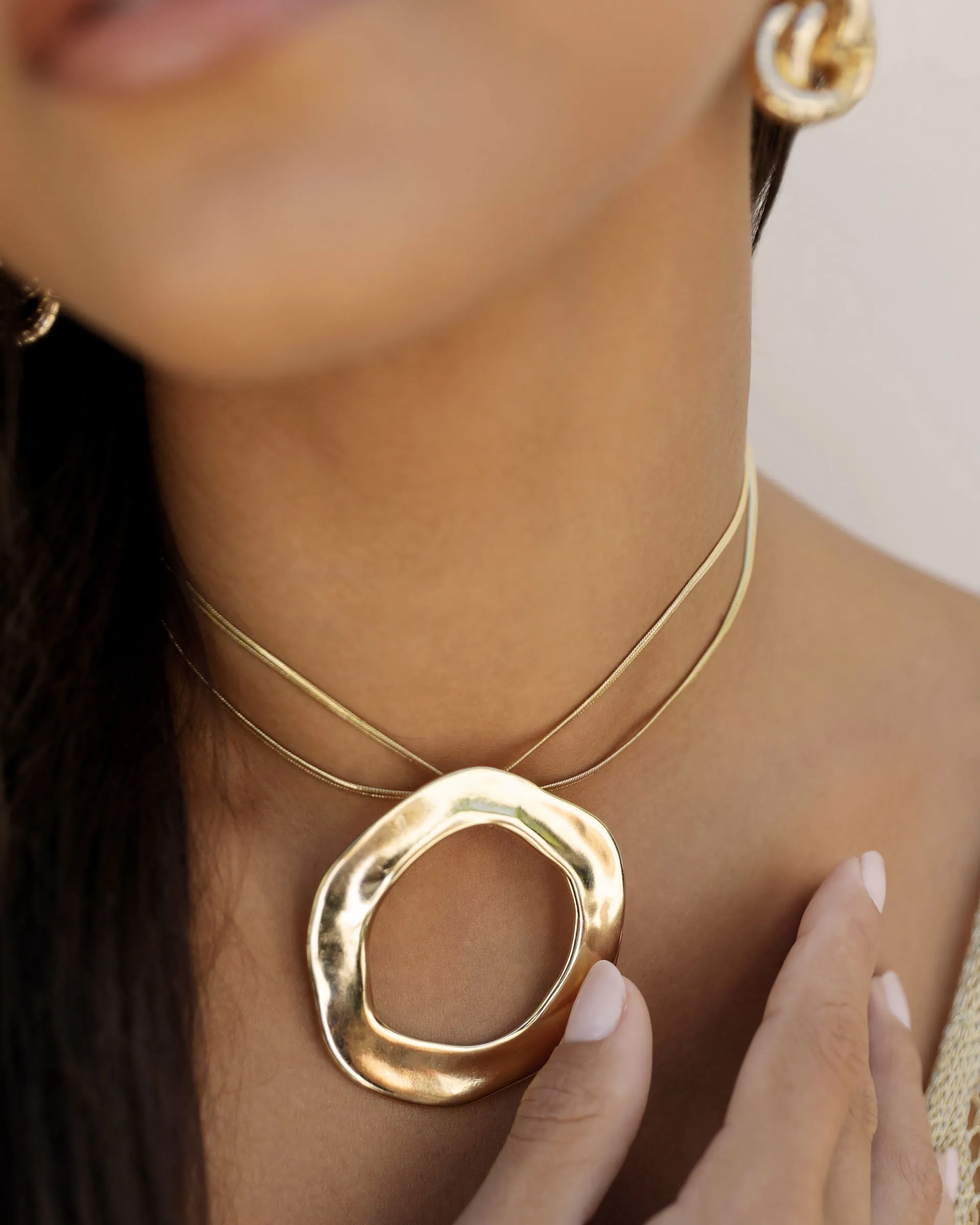 Open Circle Pavè Necklace sold by Boston Proper product image thumbnail 2