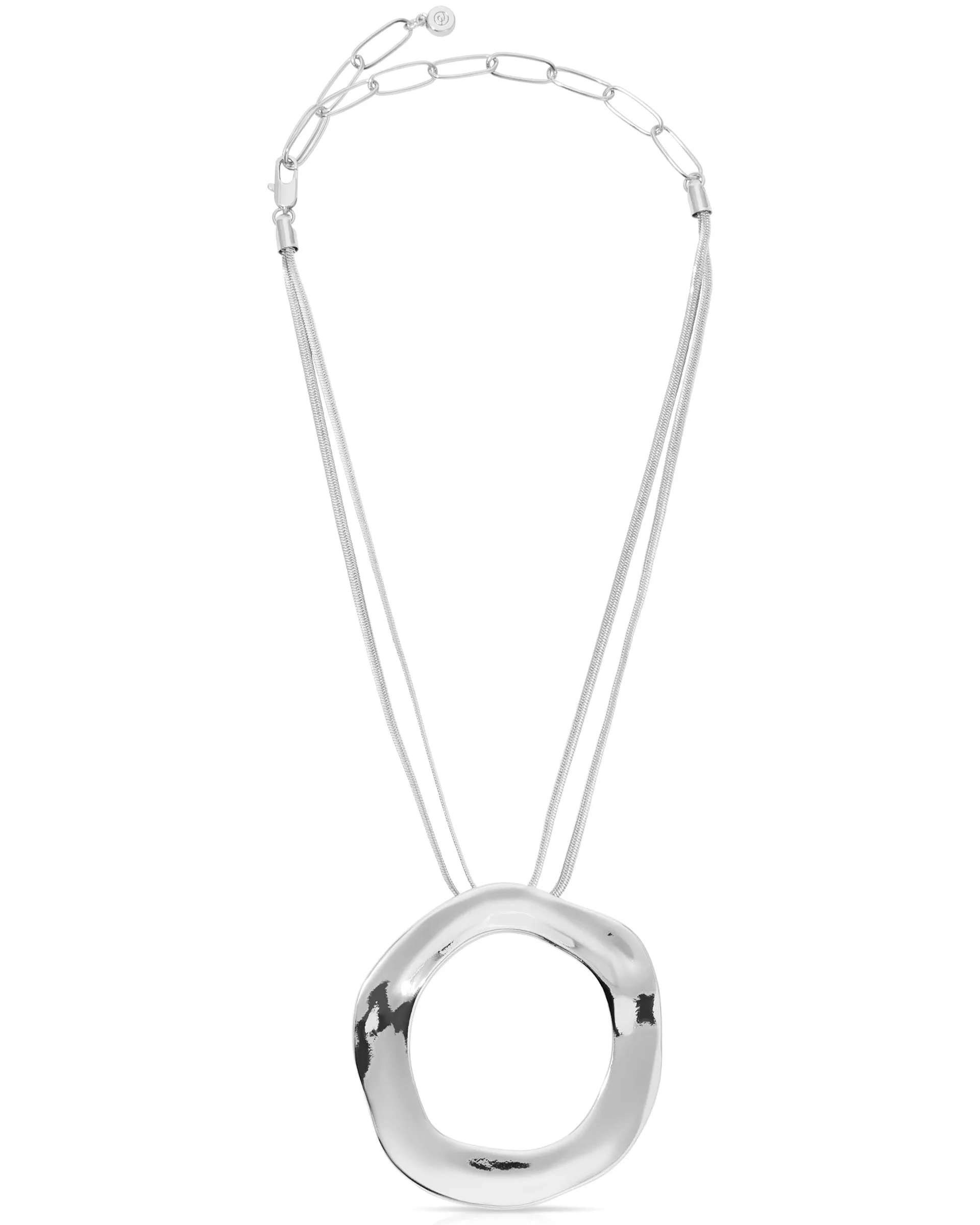 Open Circle Pavè Necklace sold by Boston Proper product image thumbnail 3