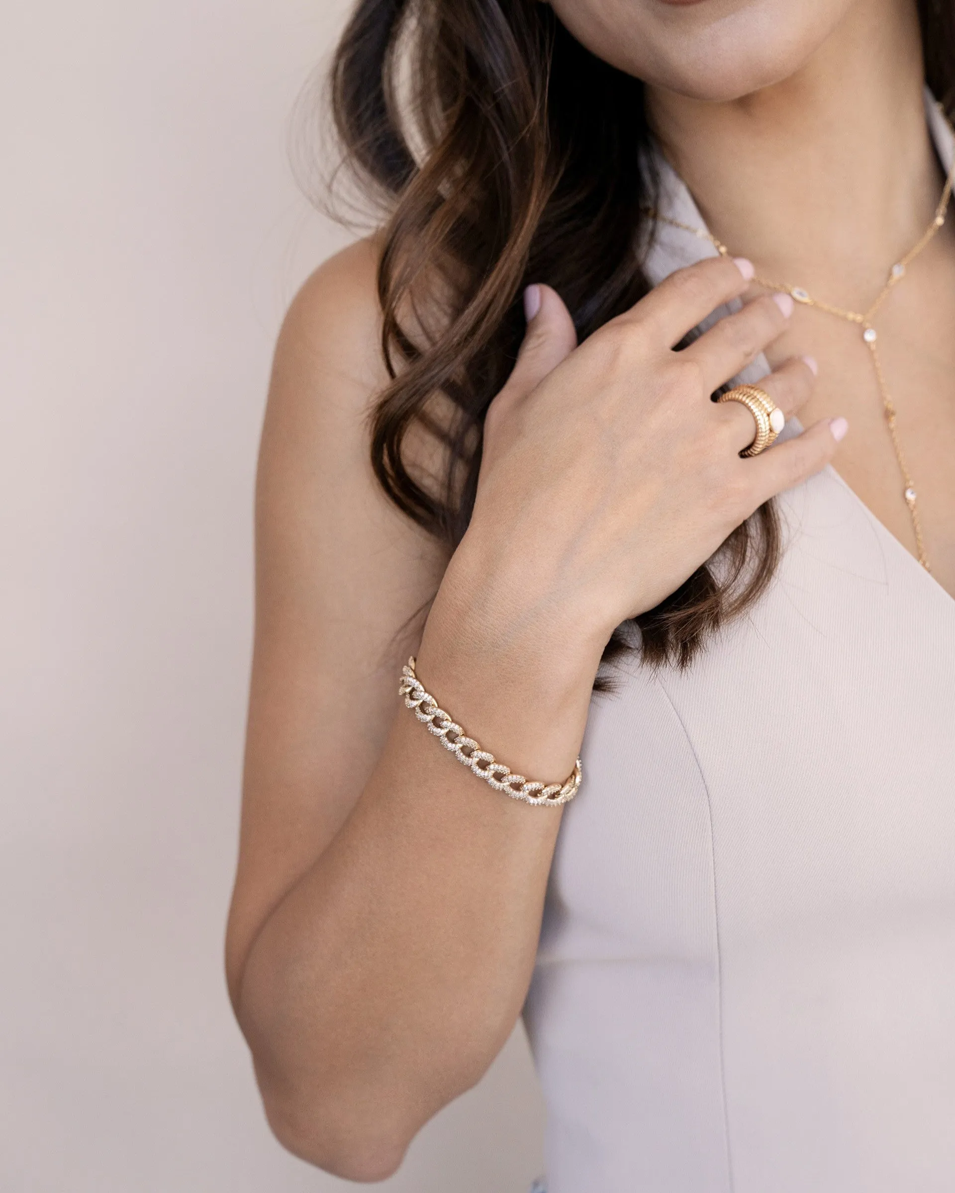 Embellished Pave Chain Bracelet sold by Boston Proper product image thumbnail 3