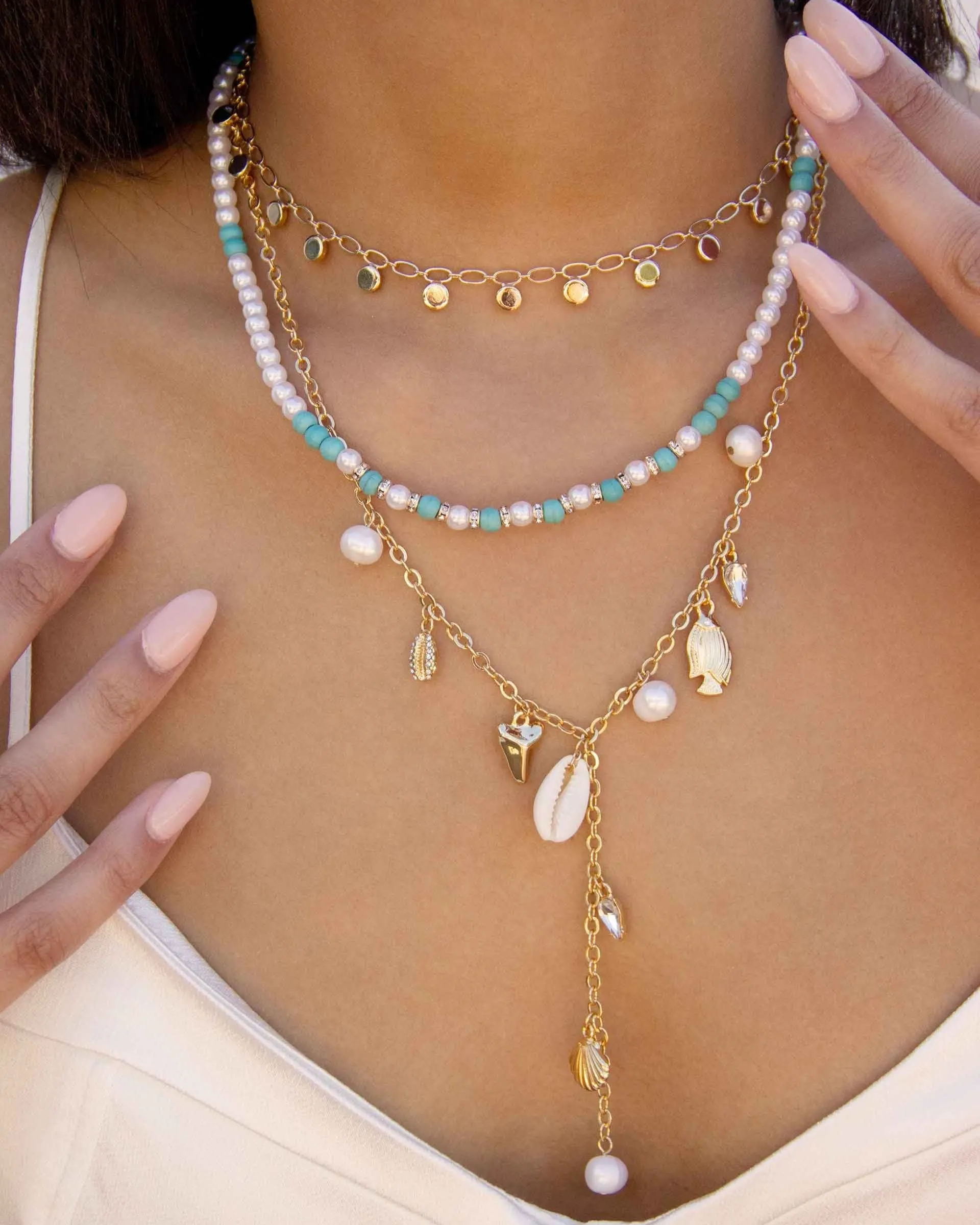 Morocco Turquoise Beaded Necklace Set sold by Boston Proper product image thumbnail 2