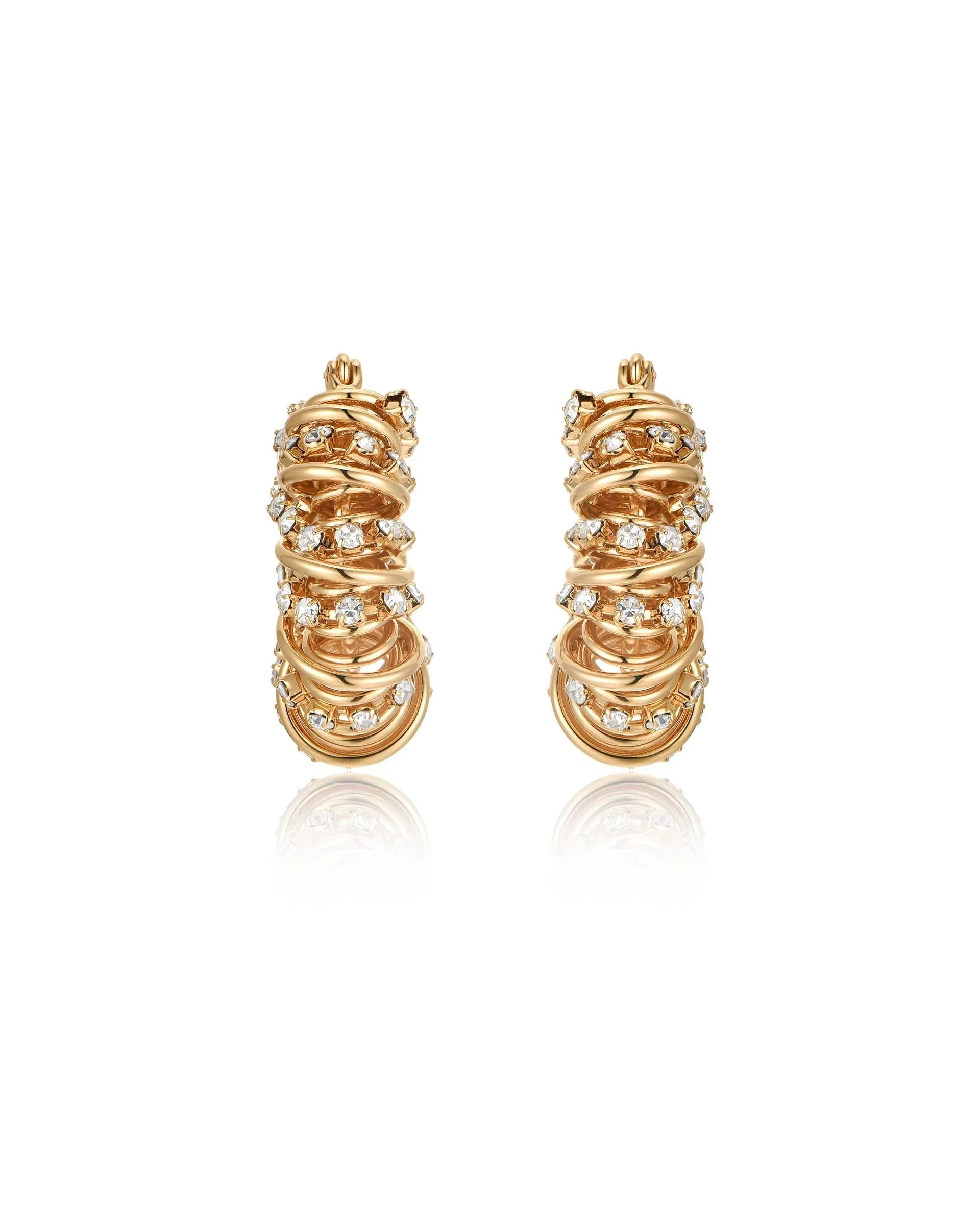 Swirling Crystal Cluster Hoop Earrings sold by Boston Proper product image thumbnail 3