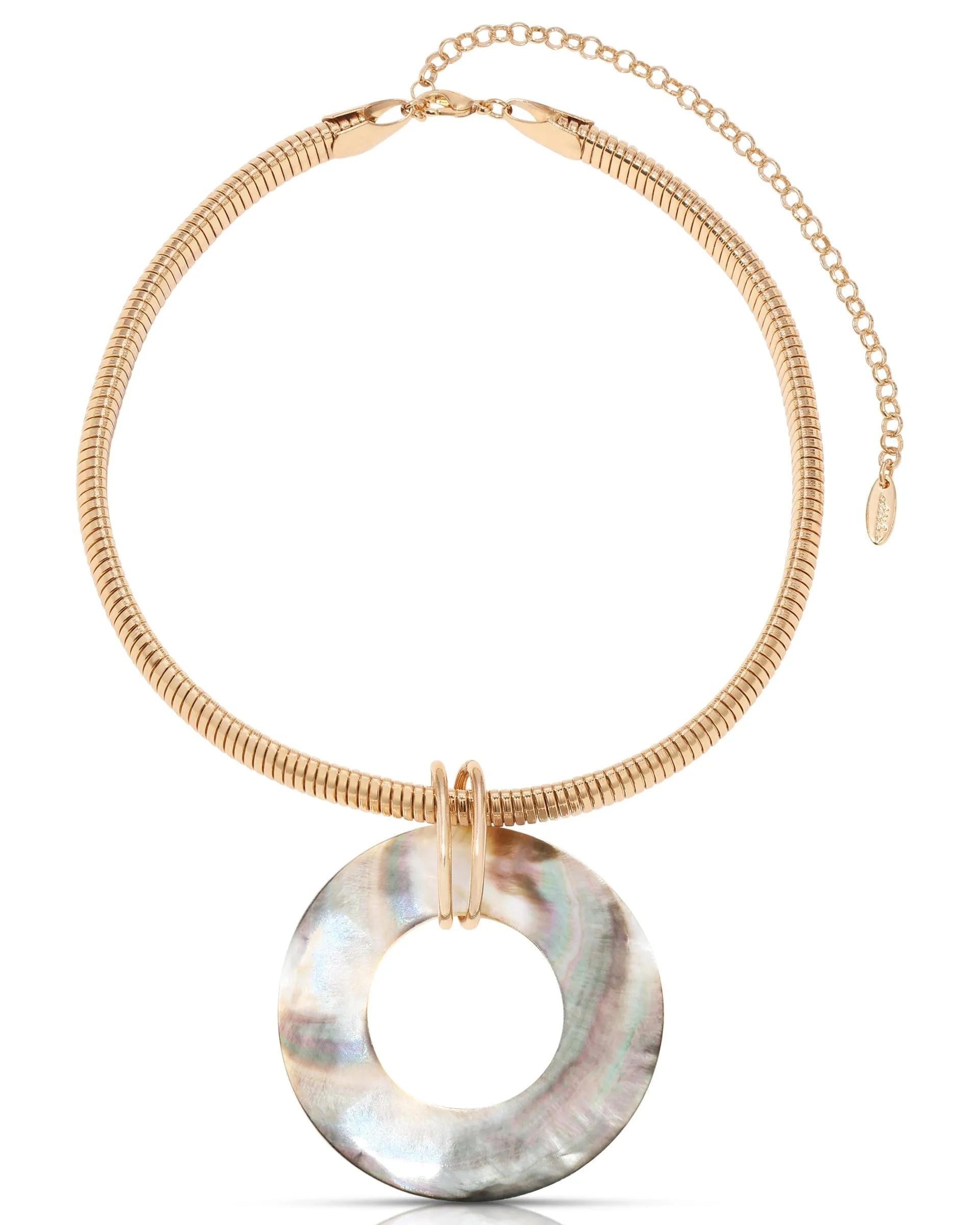 Shell Open Circle Pendant Flex Chain Necklace sold by Boston Proper