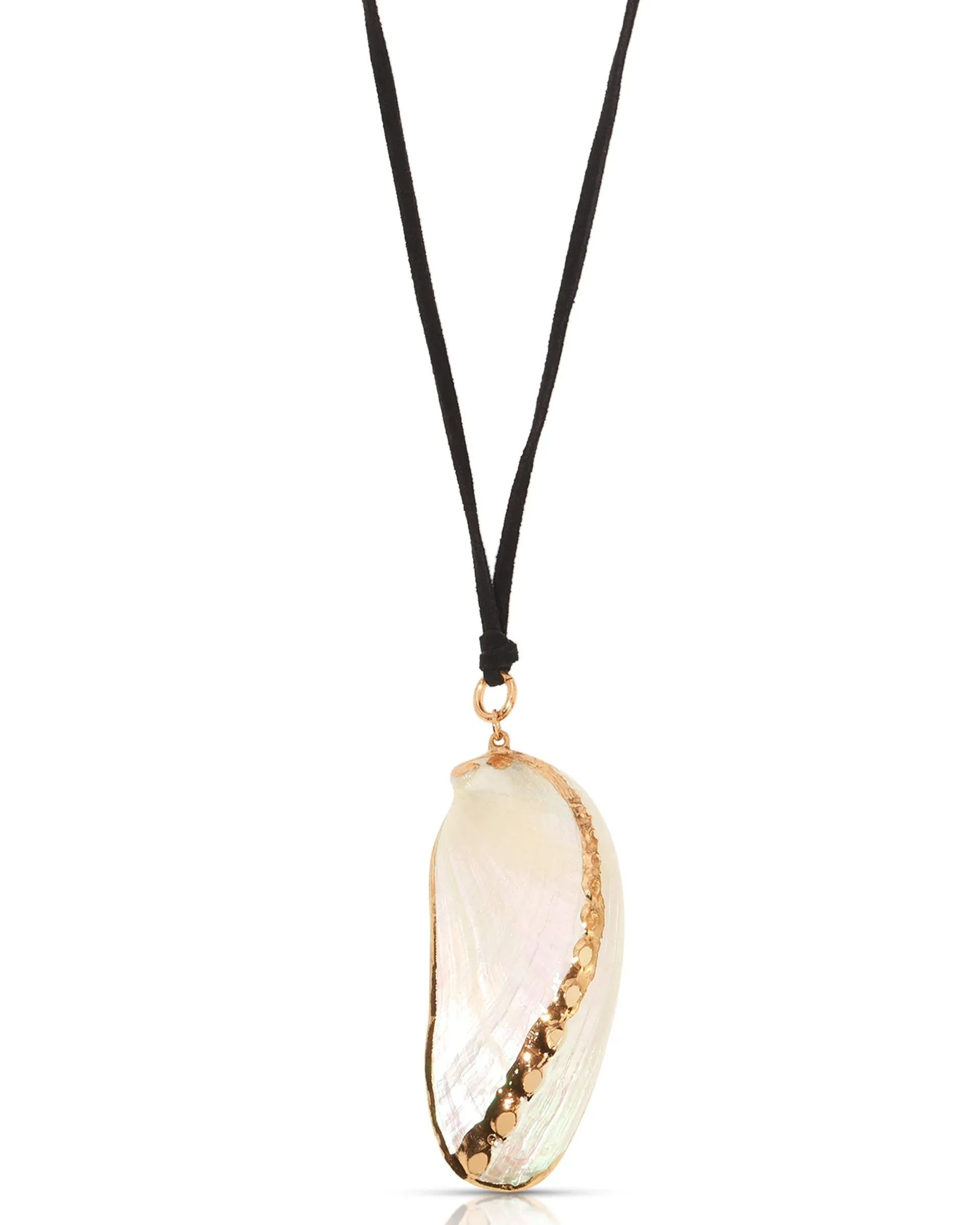 Iridescent Mussel Shell Pendant Necklace sold by Boston Proper