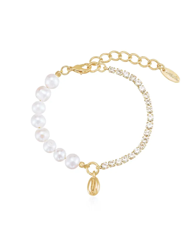 Pearl and Crystal Shell Bracelet sold by Boston Proper