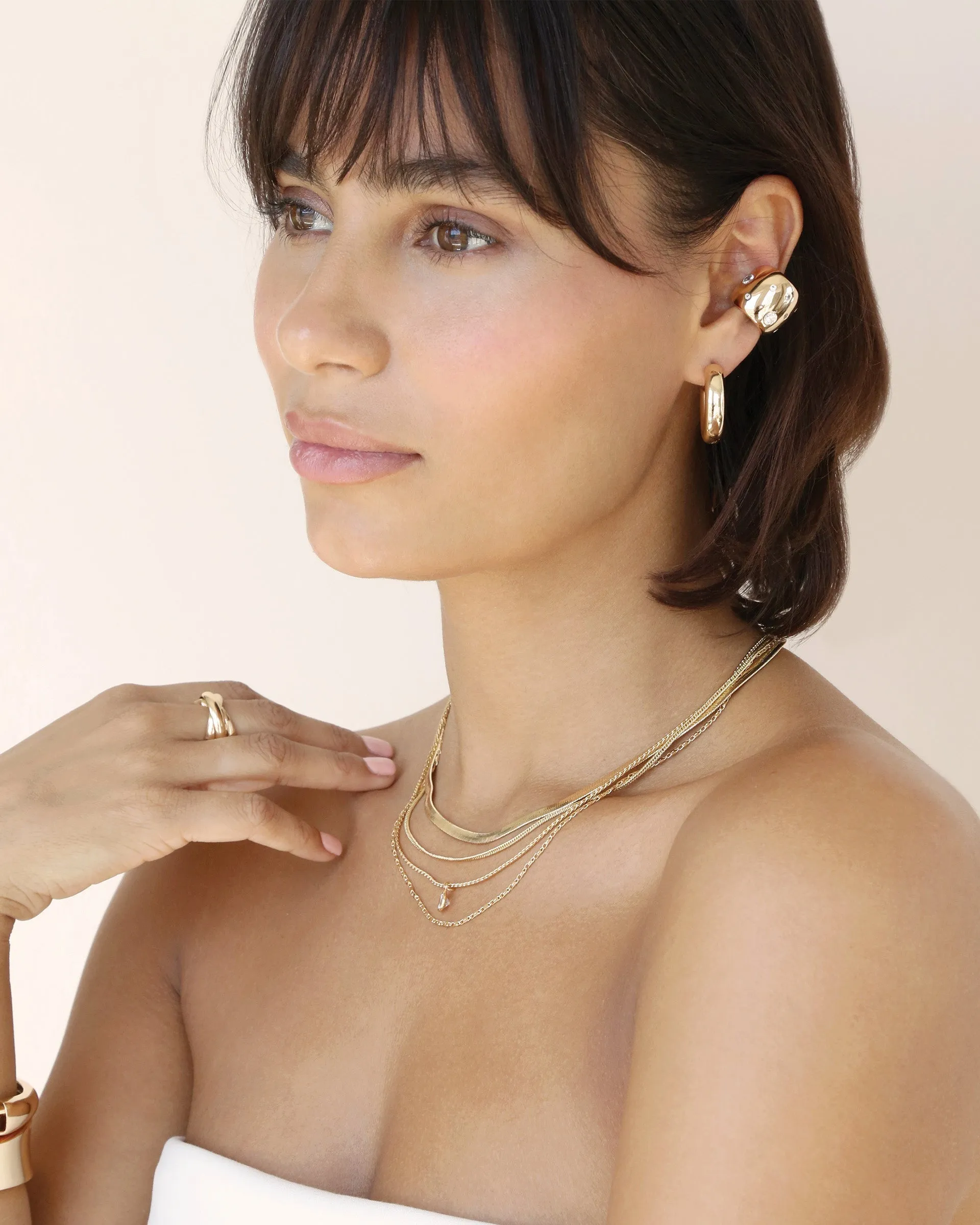 Scattered Crystal Chunky Ear Cuff sold by Boston Proper product image thumbnail 5