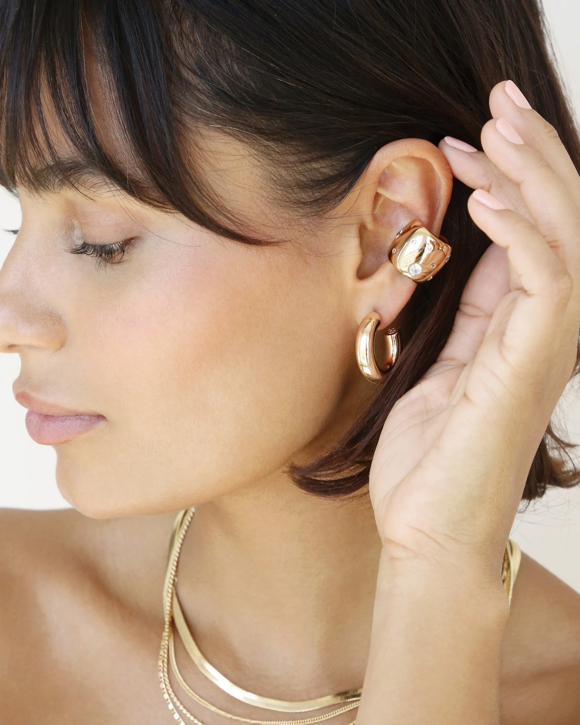 Scattered Crystal Chunky Ear Cuff sold by Boston Proper product image thumbnail 3