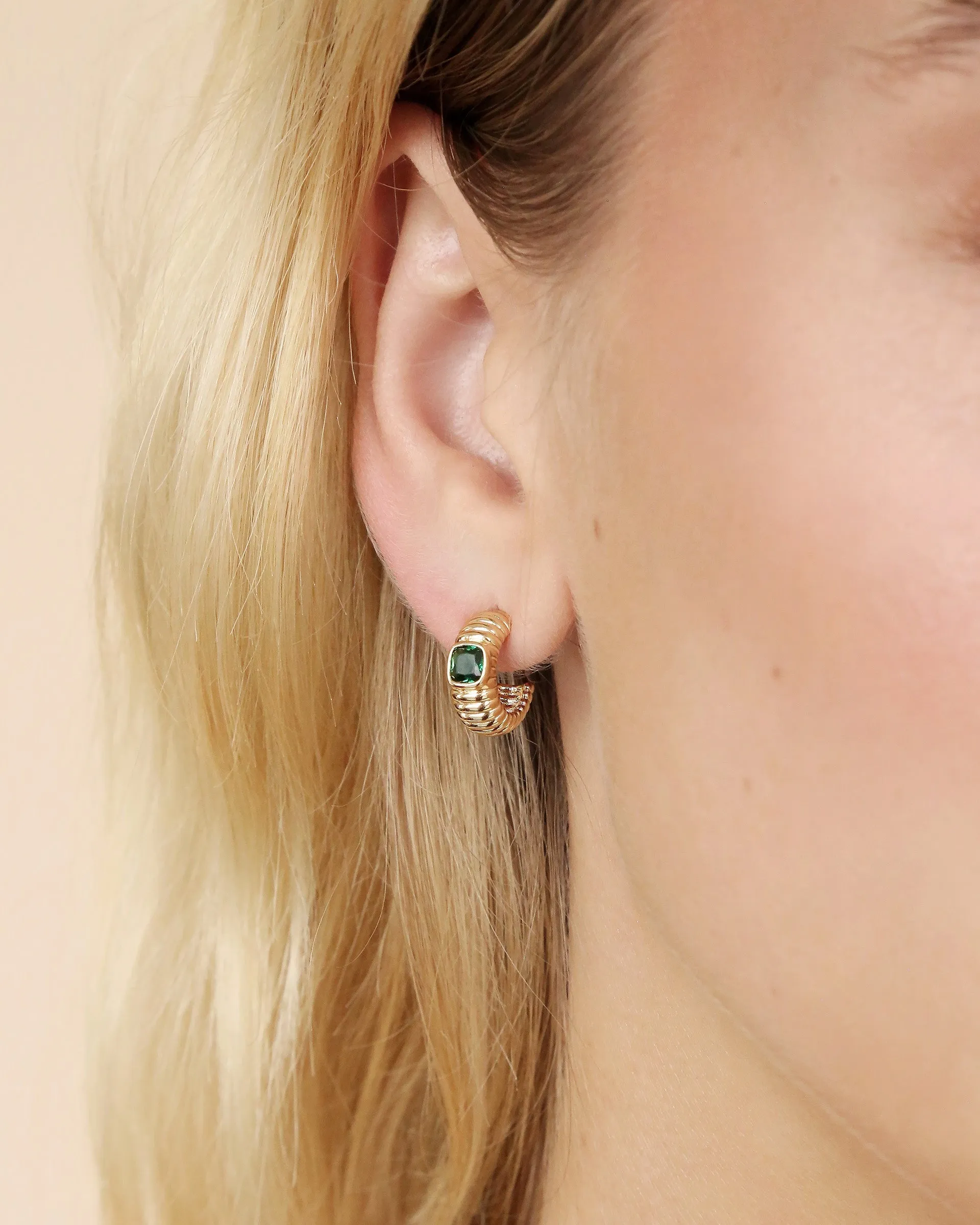 Ribbed Small Hoops sold by Boston Proper product image thumbnail 4