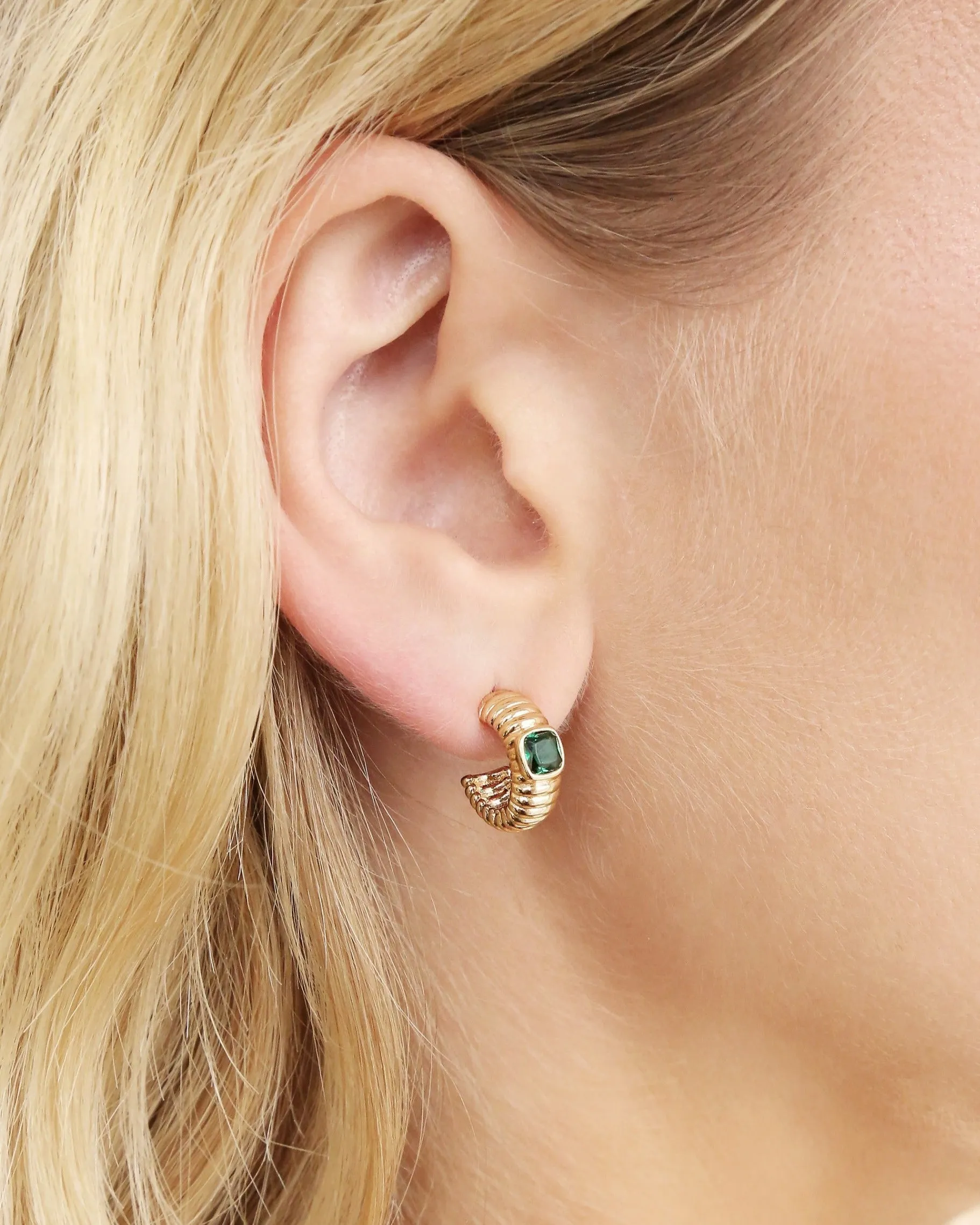 Ribbed Small Hoops sold by Boston Proper product image thumbnail 2