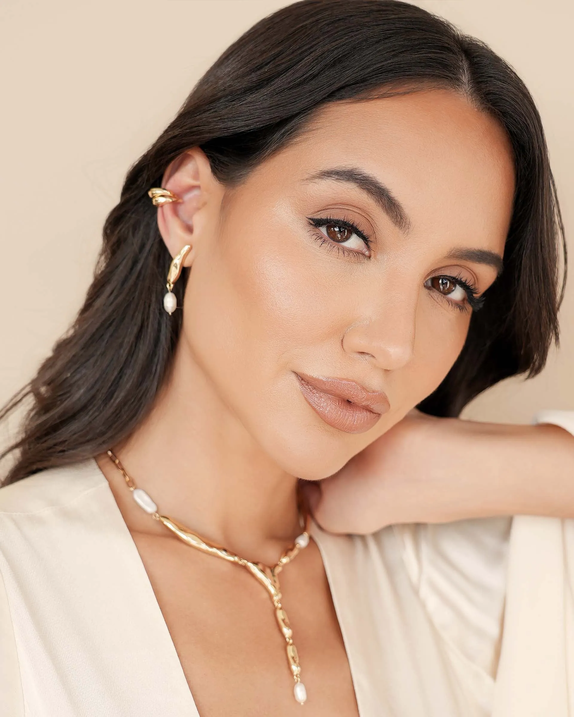 Liquid Luxe Pearl Earrings sold by Boston Proper product image thumbnail 4