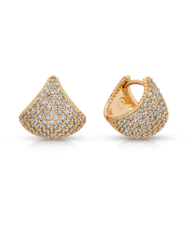 Pavé Encrusted Huggie Hoops sold by Boston Proper