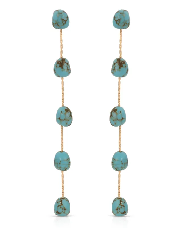 Dripping Turquoise Delicate Drop Earrings sold by Boston Proper