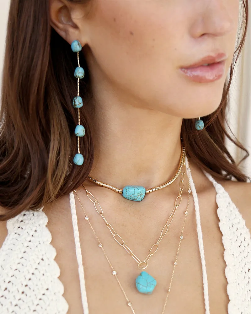 Dripping Turquoise Delicate Drop Earrings sold by Boston Proper product image thumbnail 5