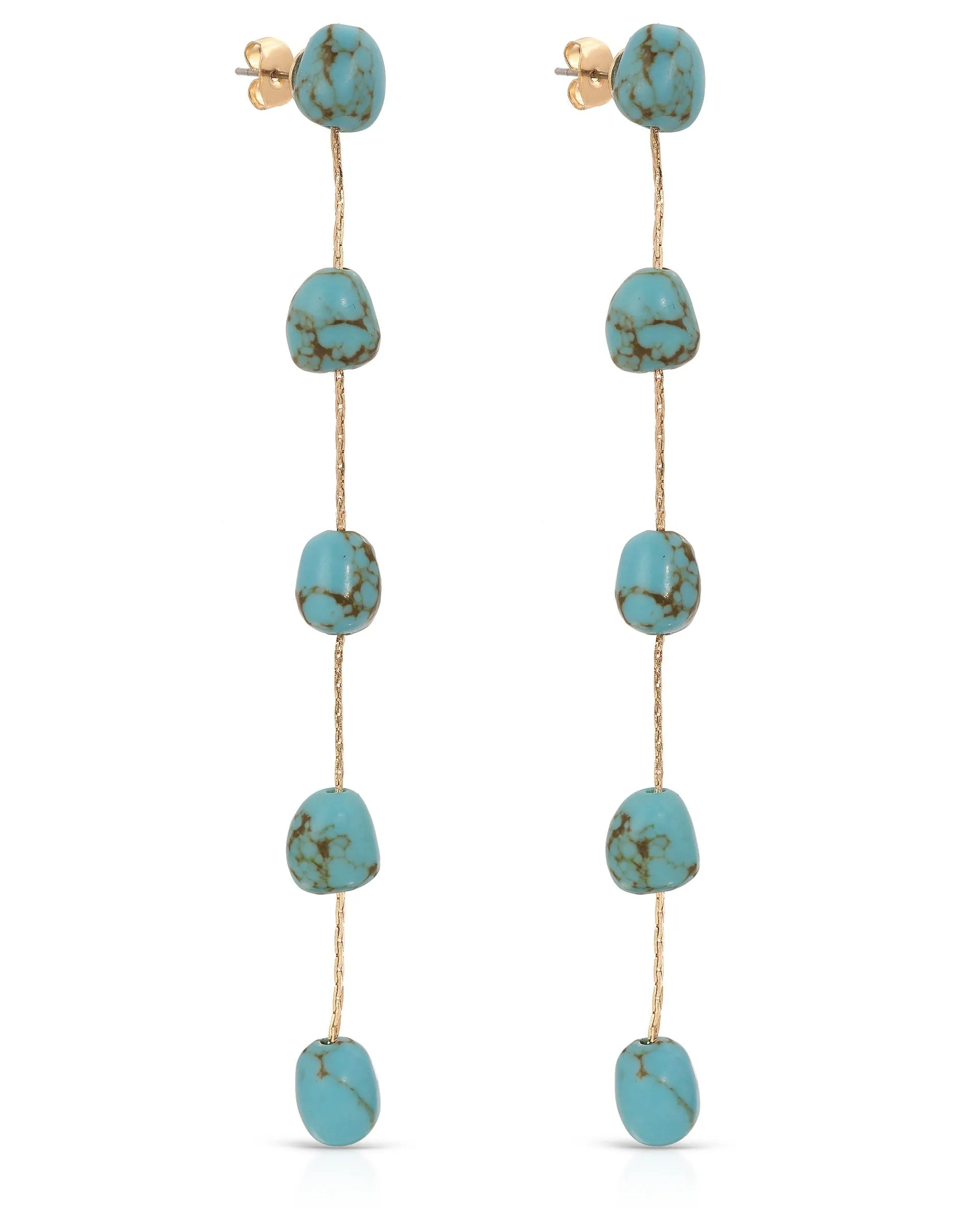 Dripping Turquoise Delicate Drop Earrings sold by Boston Proper product image thumbnail 3