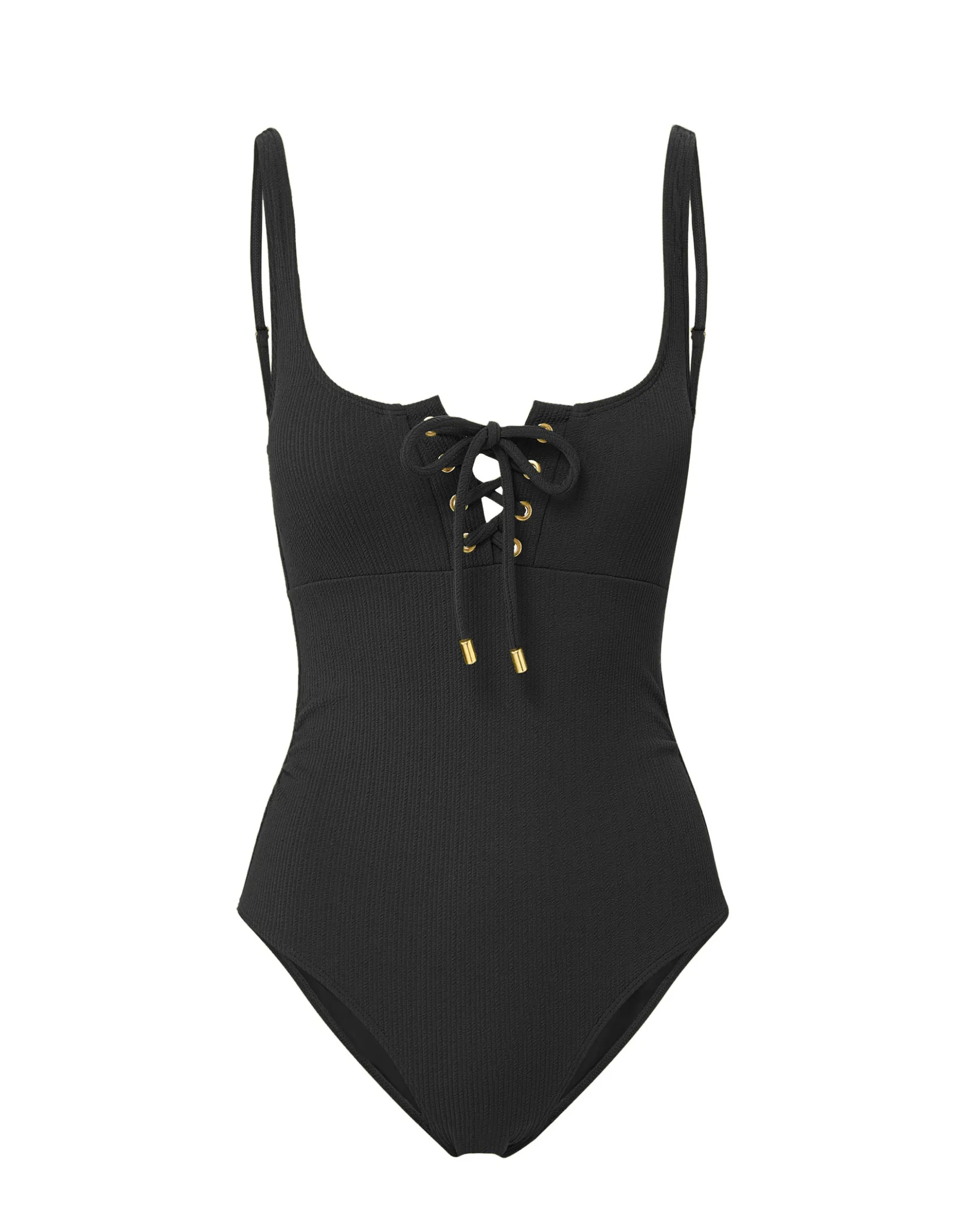 Taylor One Piece Black Texture sold by Boston Proper