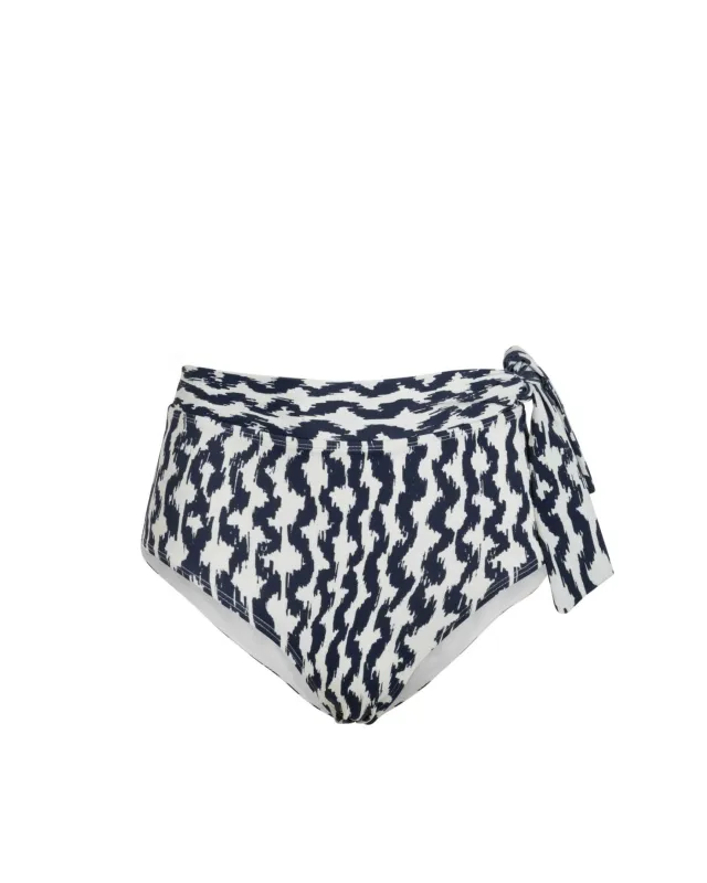 Side Tie High Waist Bottom In Elysia Waves sold by Boston Proper