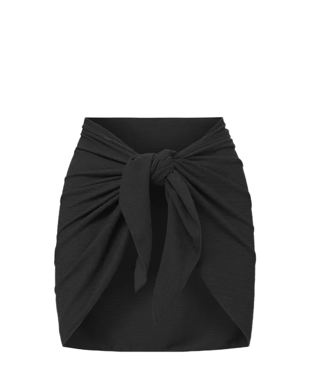 Liv Sarong In Black Texture sold by Boston Proper
