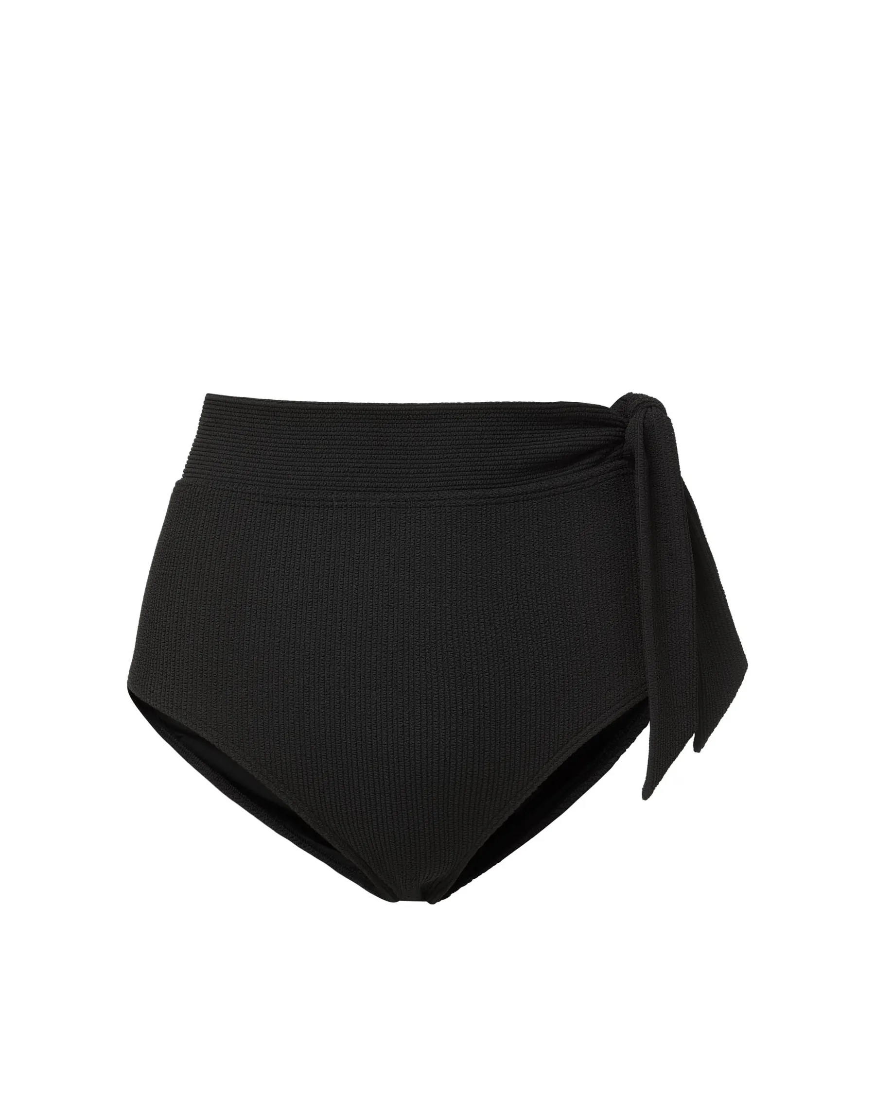 Side Tie High Waist Bottom Black Texture sold by Boston Proper