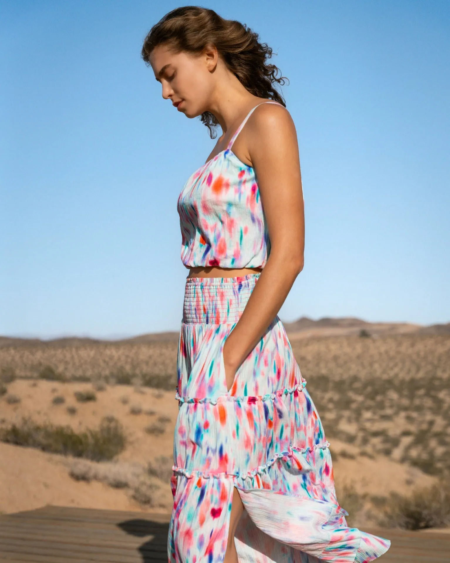 Dani Top In Hazy Ikat Seafoam sold by Boston Proper product image thumbnail 4