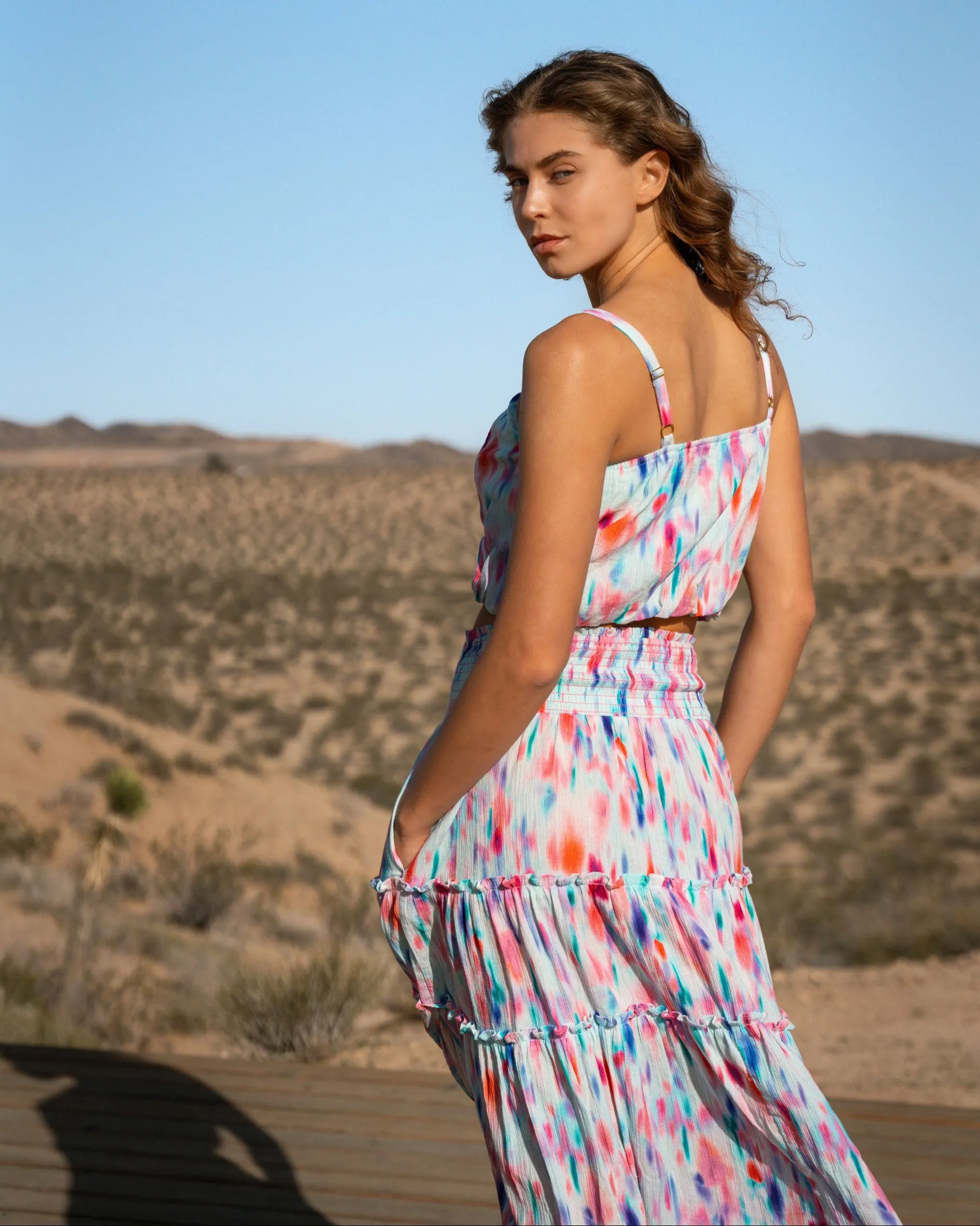 Dani Top In Hazy Ikat Seafoam sold by Boston Proper product image thumbnail 5