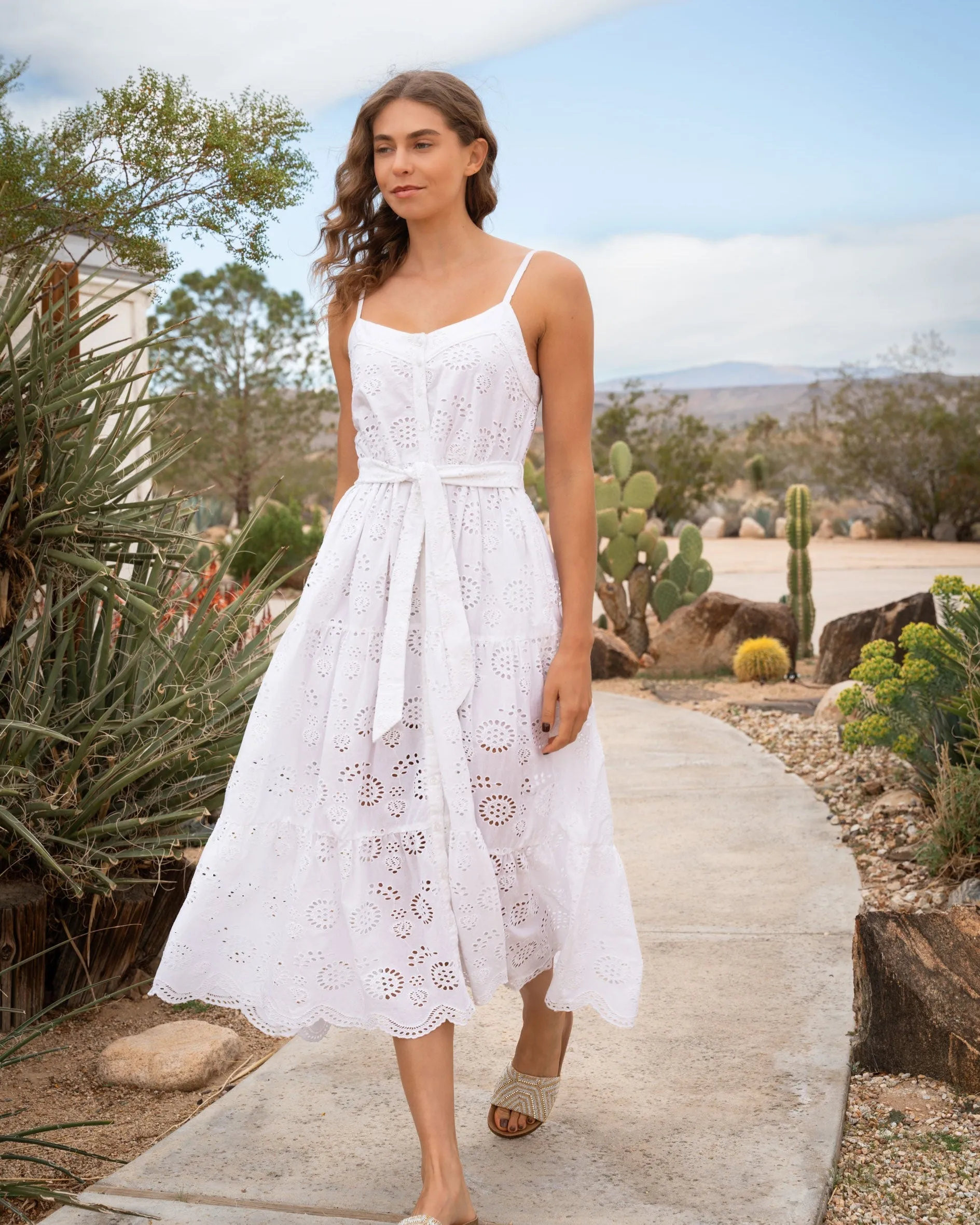Addyson Dress In Fresh White Eyelet sold by Boston Proper product image thumbnail 2