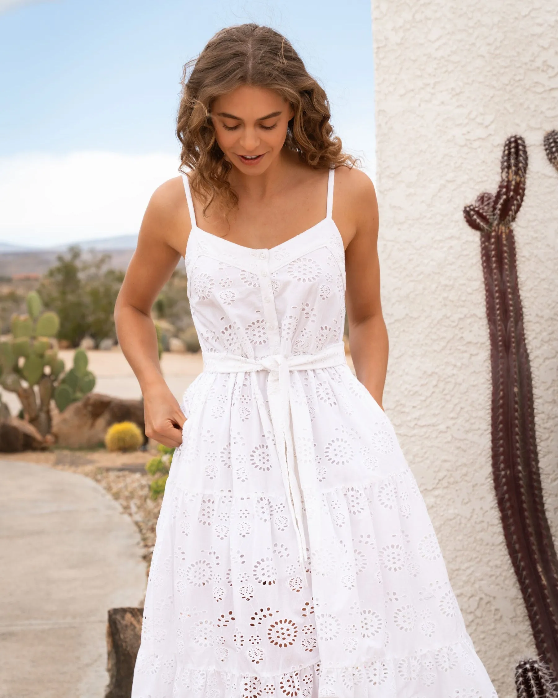 Addyson Dress In Fresh White Eyelet sold by Boston Proper product image thumbnail 4