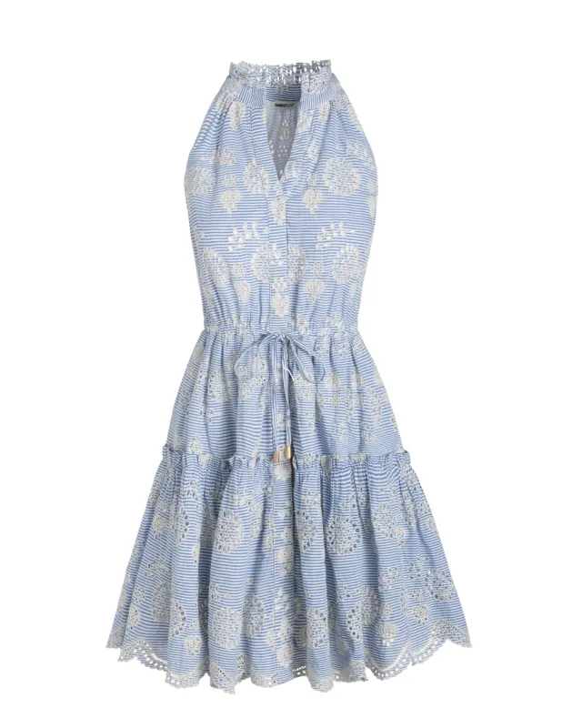 Charlotte Dress In Sky/Natural Eyelet sold by Boston Proper