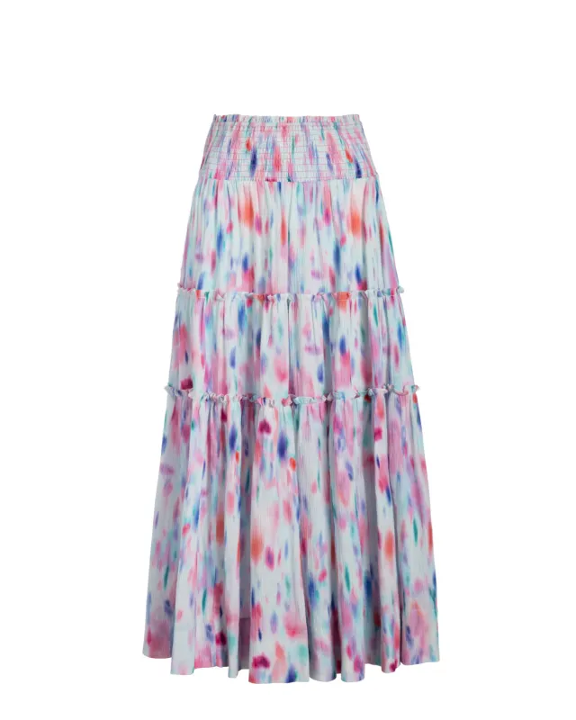 Charlie Skirt In Hazy Ikat Seafoam sold by Boston Proper