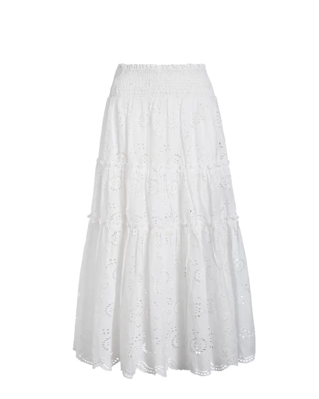 Charlie Skirt In Fresh White Eyelet sold by Boston Proper