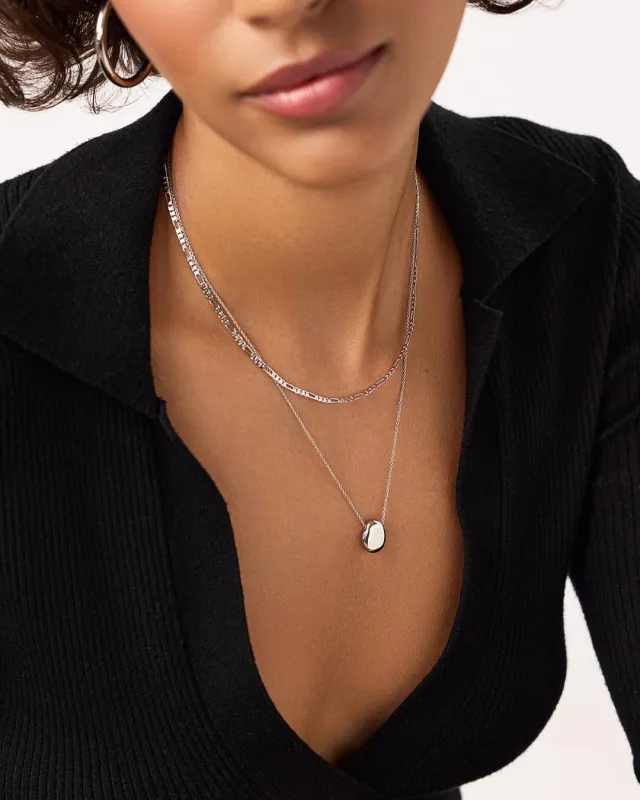 Silver Pendant Necklace - Pebble Mini Silver sold by Boston Proper