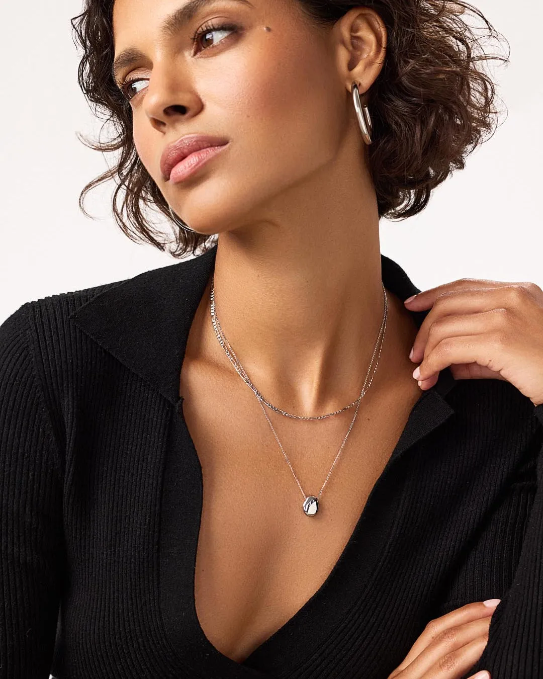 Silver Pendant Necklace - Pebble Mini Silver sold by Boston Proper product image thumbnail 5