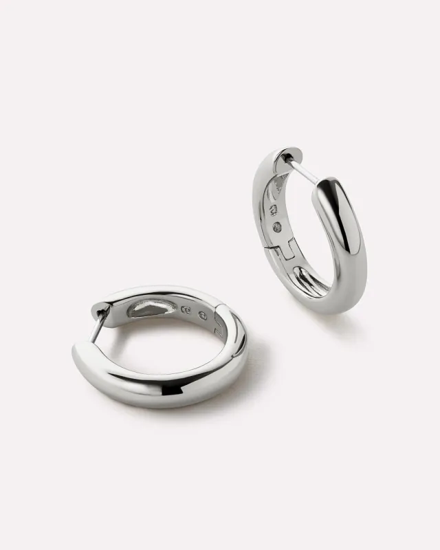 Silver Hoop Earrings - Giulia Medium Silver sold by Boston Proper