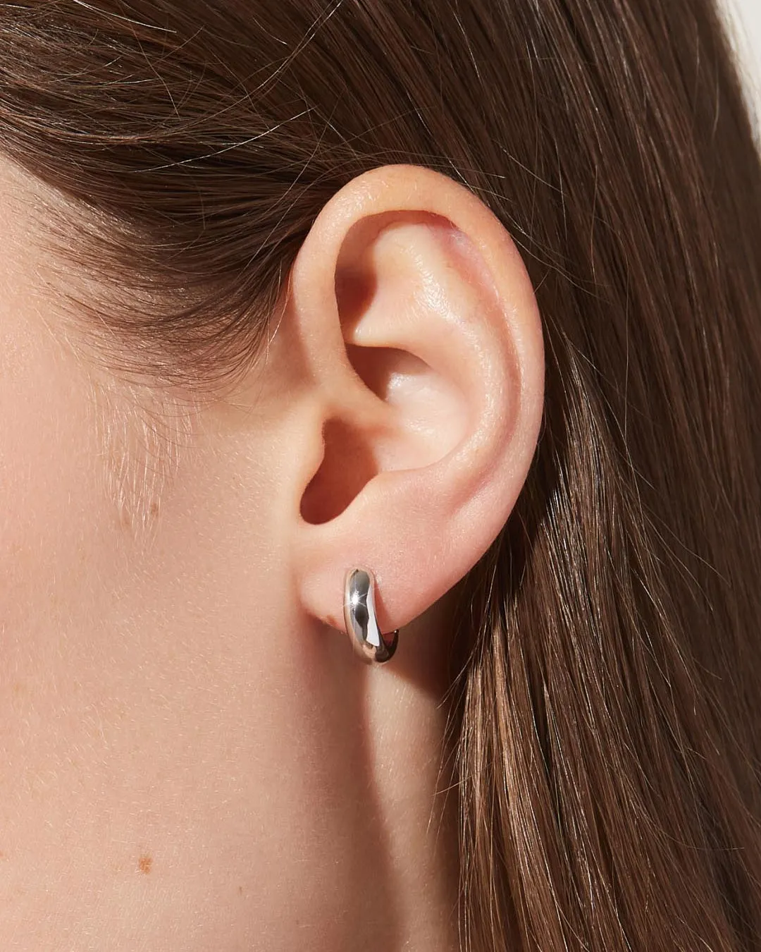 Bold Huggie Hoops - Giulia Silver sold by Boston Proper product image thumbnail 2