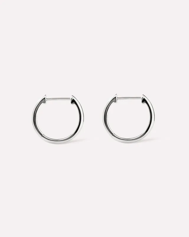Small Slim Endless Hoops - Lo Small Silver sold by Boston Proper
