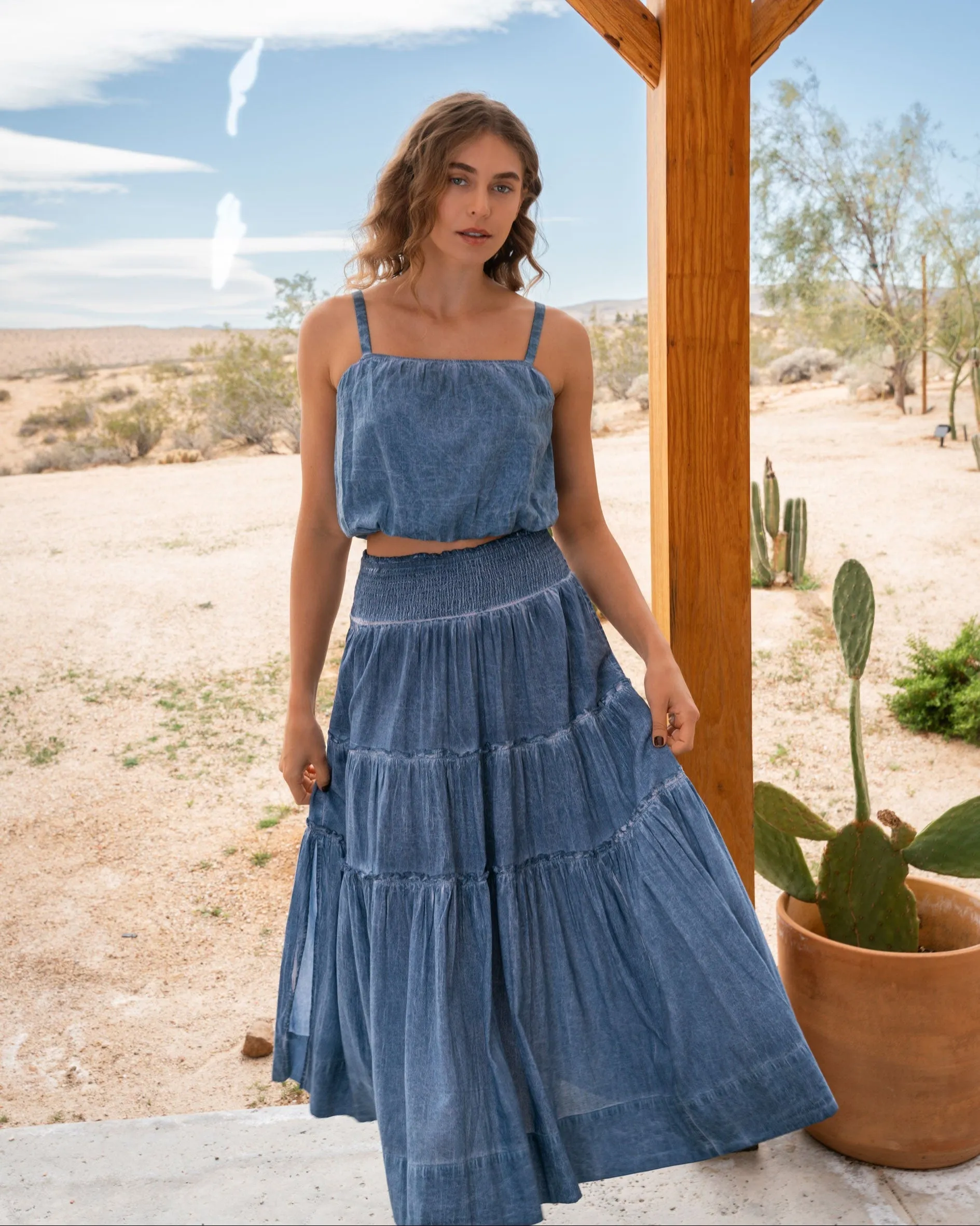 Charlie Skirt In Stonewash sold by Boston Proper product image thumbnail 2
