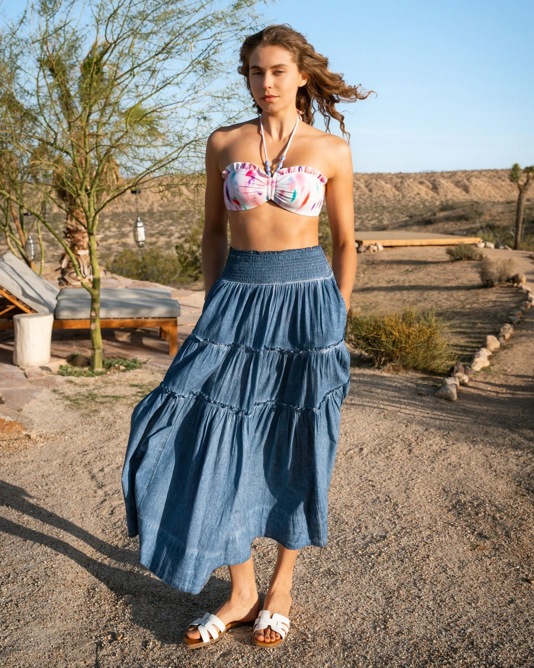 Charlie Skirt In Stonewash sold by Boston Proper product image thumbnail 5