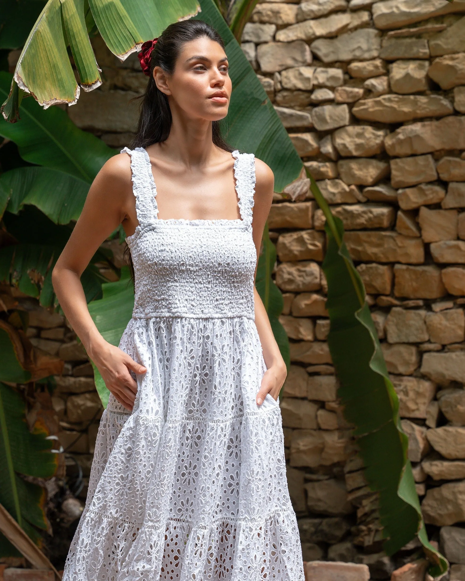 Kristen Dress Fresh White Seaside Eyelet sold by Boston Proper product image thumbnail 2