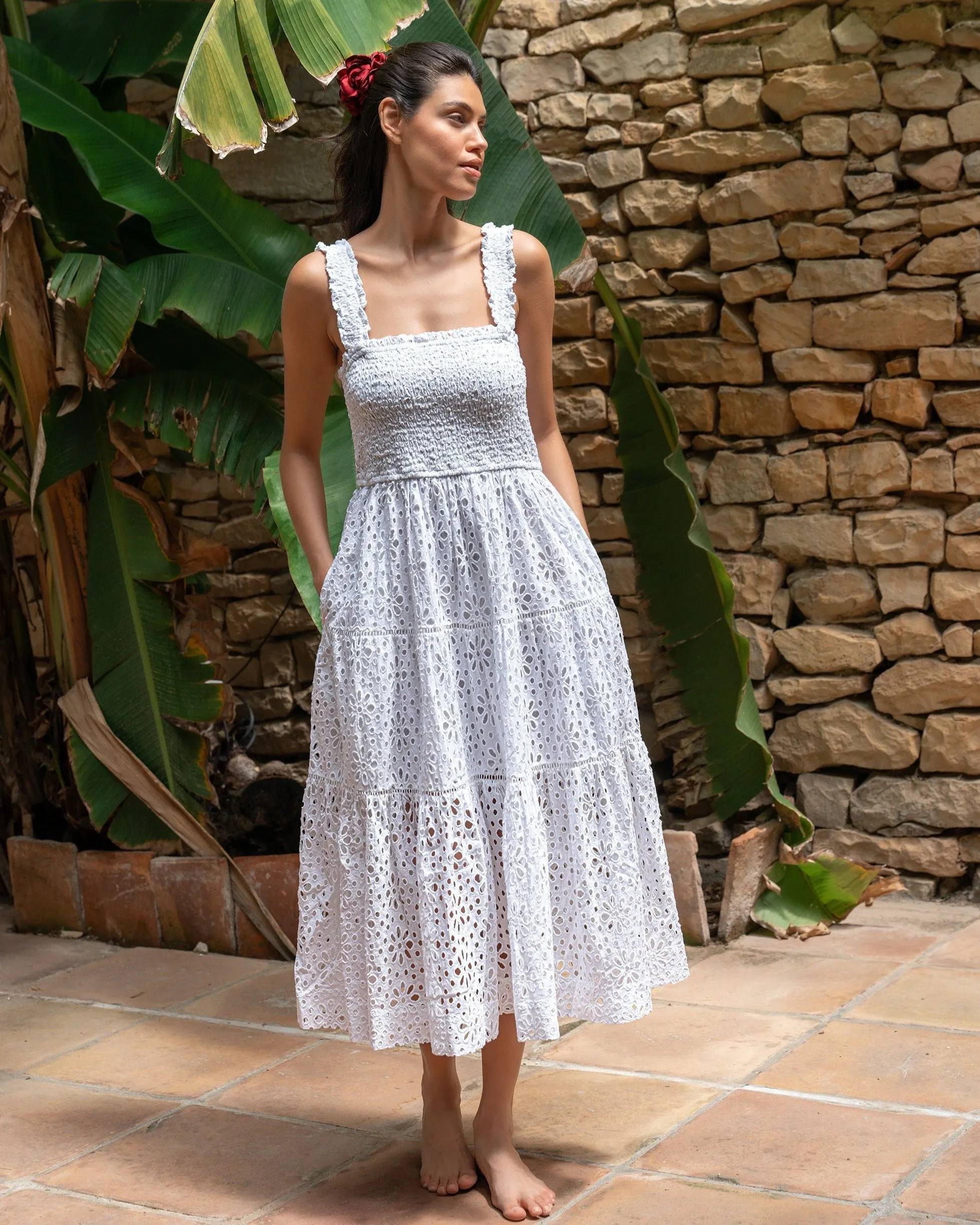 Kristen Dress Fresh White Seaside Eyelet sold by Boston Proper product image thumbnail 3