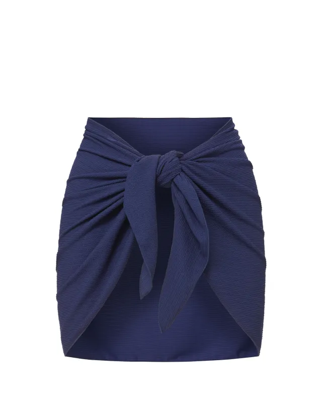 Liv Sarong in Navy Texture sold by Boston Proper