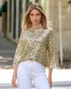 Sequin Slouchy Sweater Top Champagne sold by Boston Proper