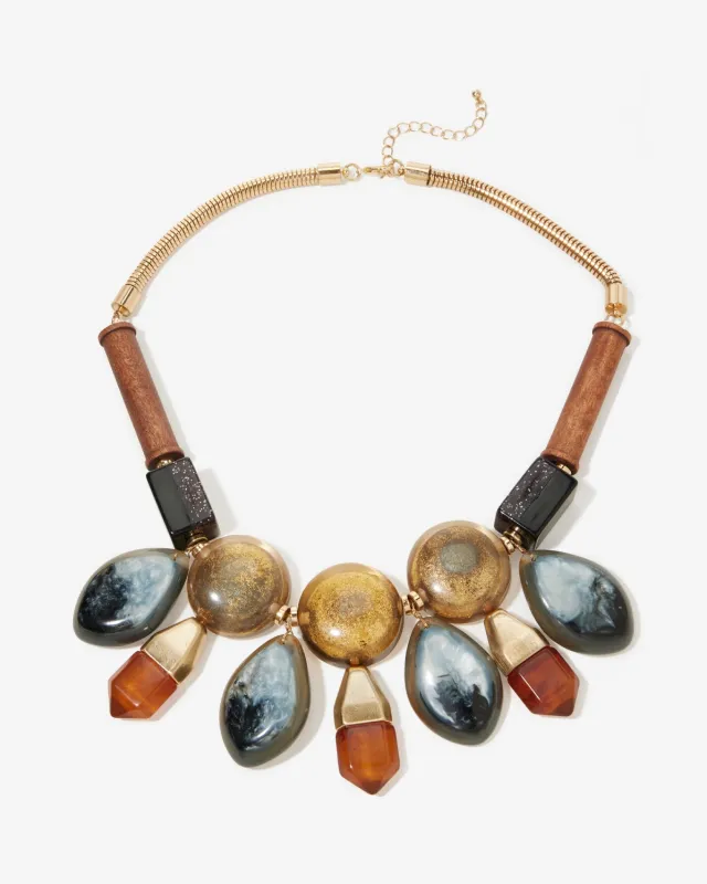 Fall Statement Necklace Brown Multi sold by Boston Proper