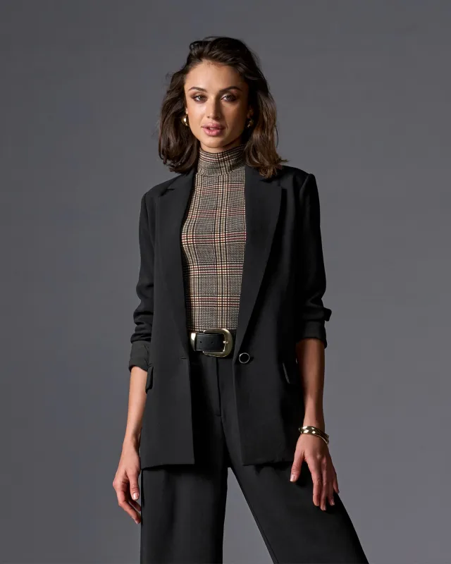 Relaxed Single Button Blazer Black sold by Boston Proper
