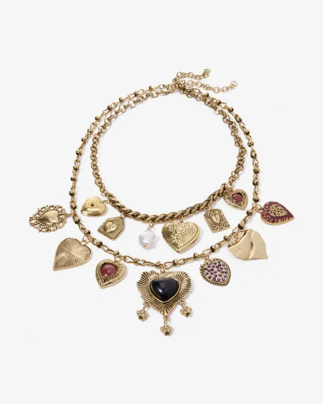 Charm Statement Necklace Gold sold by Boston Proper