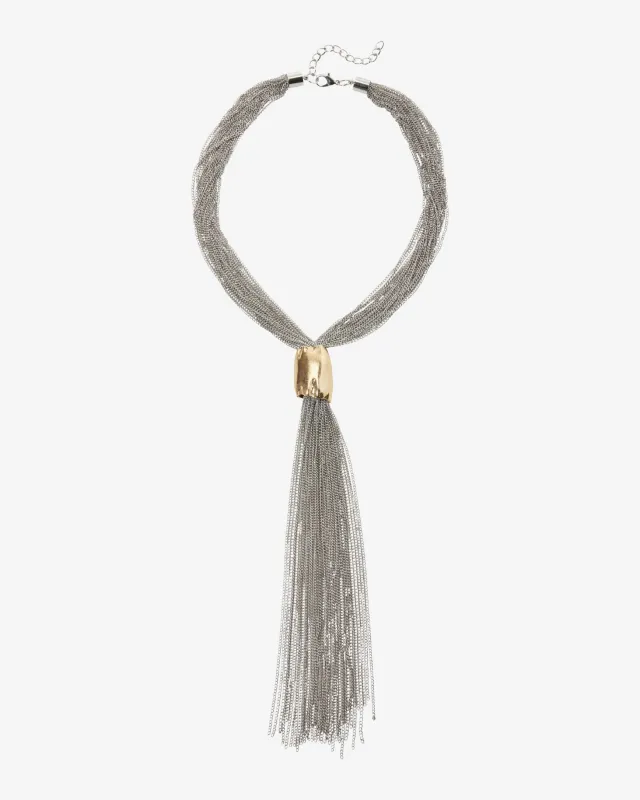 Mixed Metals Drop Necklace Silver/Gold sold by Boston Proper