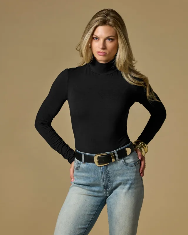 Long Sleeve Layering Turtleneck Proper Black sold by Boston Proper