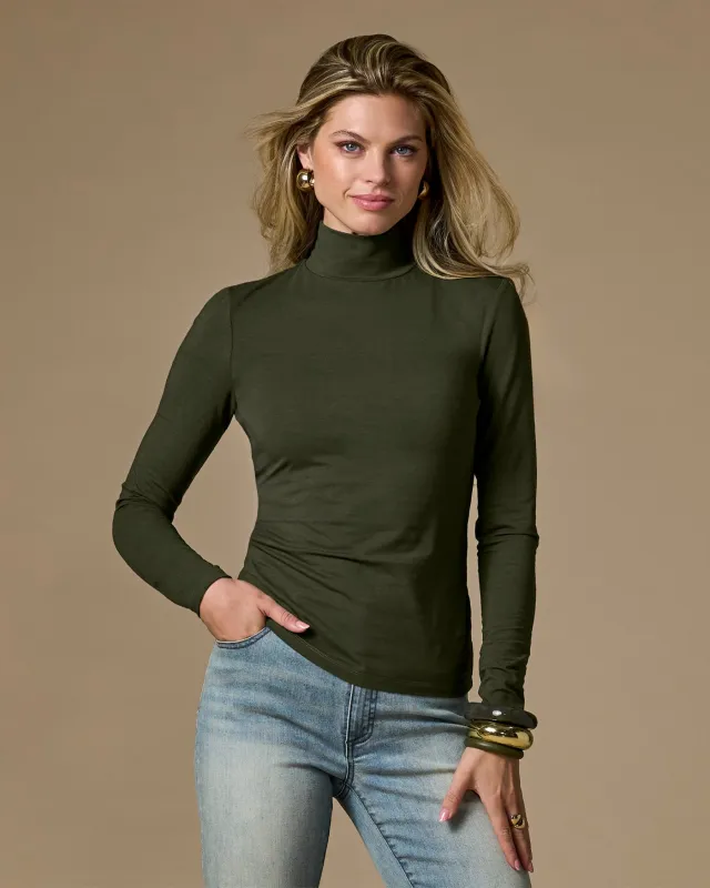 Long Sleeve Layering Turtleneck Forest Night sold by Boston Proper