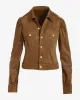 Fall Essential Faux Suede Puff Sleeve Jacket Cognac sold by Boston Proper