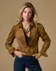 Fall Essential Faux Suede Puff Sleeve Jacket Cognac sold by Boston Proper
