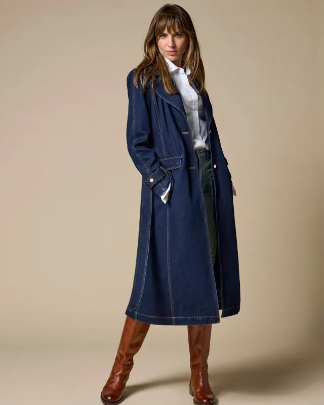 名作 Washed Work Trench Coat トレンチコート デニム Denim Trench Coat - Washed Black | Parallel